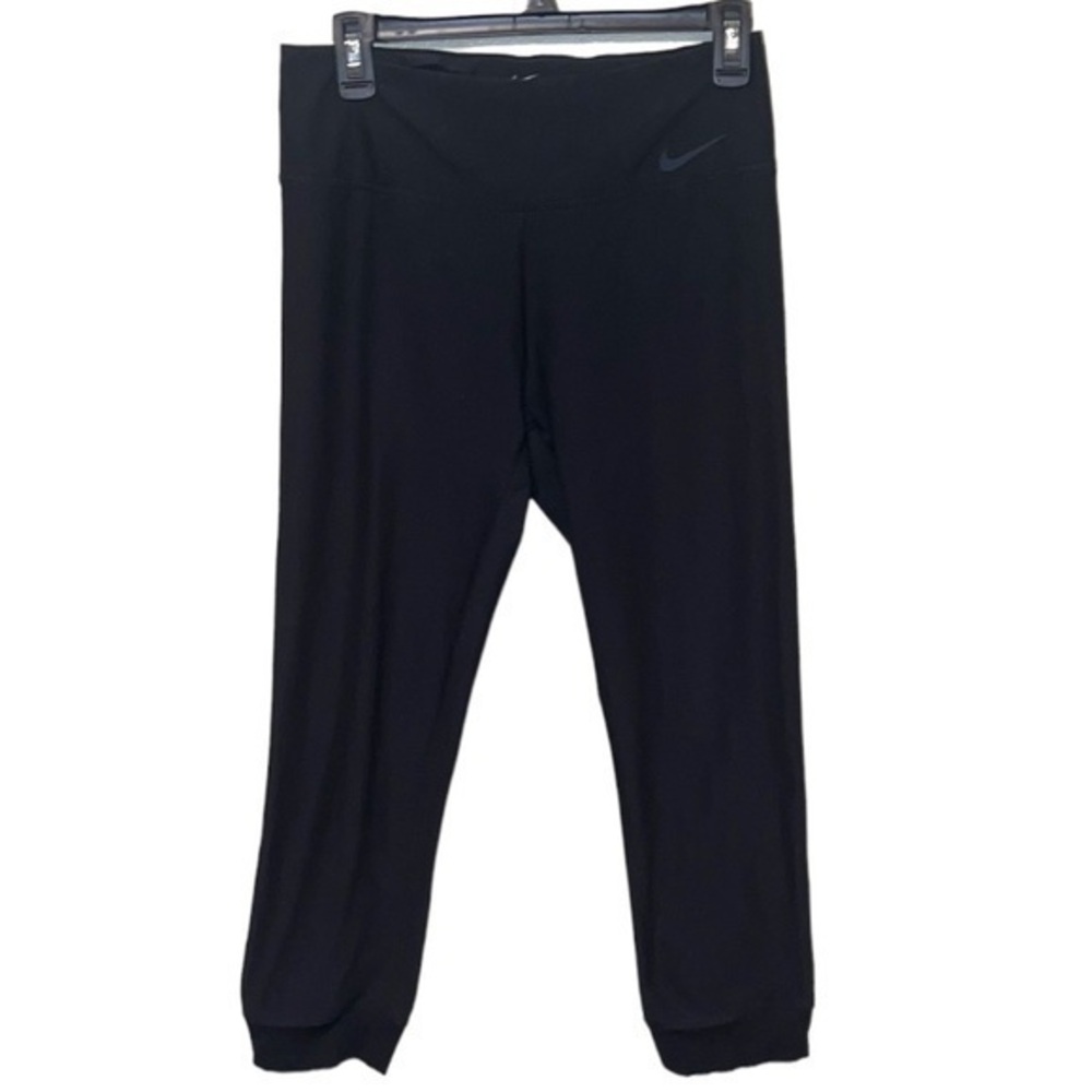 Nike cropped pants womens size medium black drawstring waist